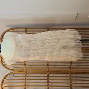 H&M pale pink layered fringe mini dress sz small New Years Eve dress